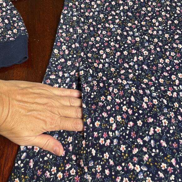 Polo Ralph Lauren Dress Girls Size M 8-10 Blue Cottage Floral Long Sleeve Cotton - Picture 7 of 8